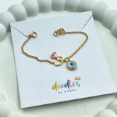 Royal Charm Evil Eye Bracelet 1.69 Grams, 14KT Gold